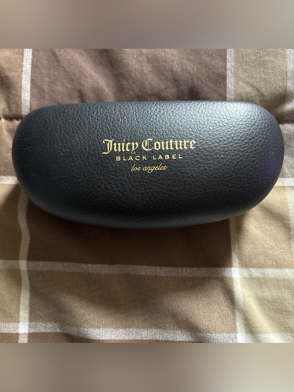 Juicy Couture y2k Black Sunglasses Case with Gold Logo